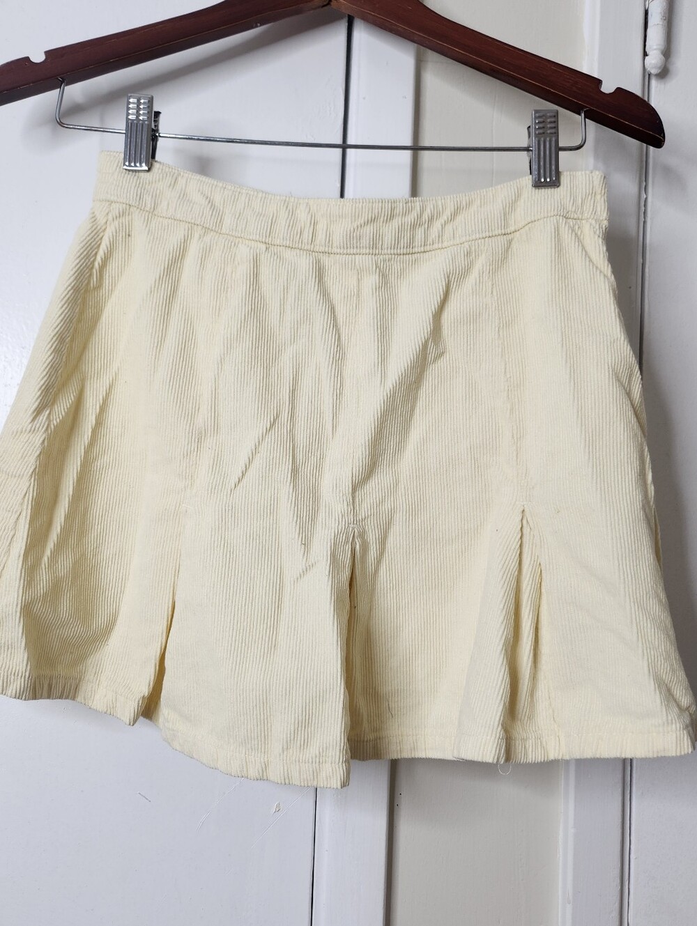 BDG Pastel Yellow Corduroy Mini‎ Skirt